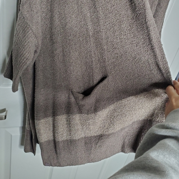 Barefoot Dreams CozyChic Lite Cliffside Brown Ribbed Knit Cardigan Sweater - Picture 7 of 9